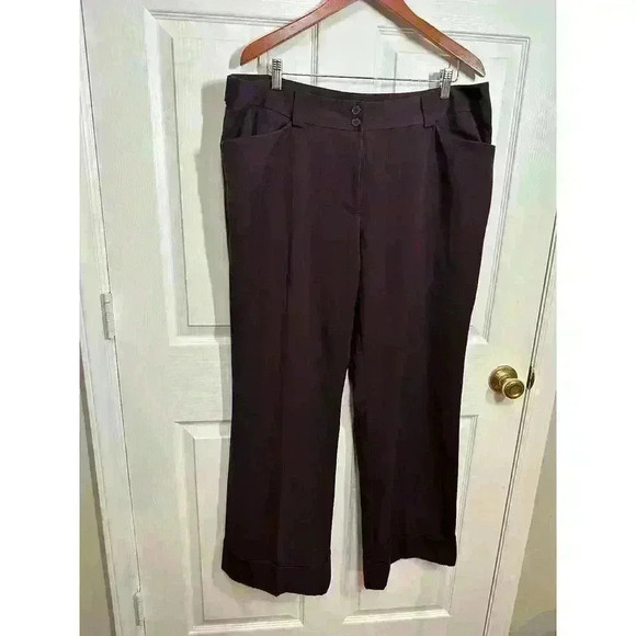 Lane Bryant Houston Trouser Pants Size 18 Plus Size Wide Leg Style Burgundy - Picture 3 of 9